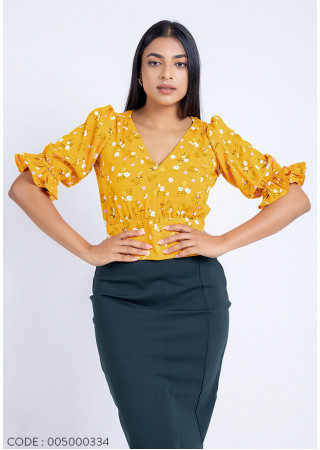 CAROLINE PRINTED YELLOW TOP